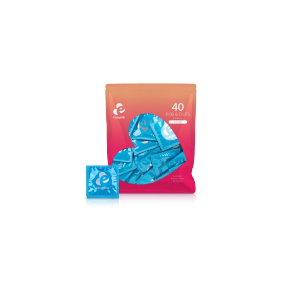 (image for) EasyGlide - Ribs and Dots Condoms - 40 pieces