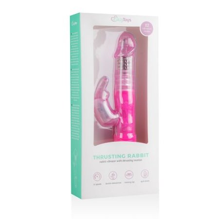 (image for) EasyToys Thrusting Rabbit Vibrator - Pink