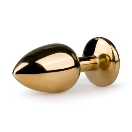 (image for) Gold Colored Butt Plug With Round Pink Stone