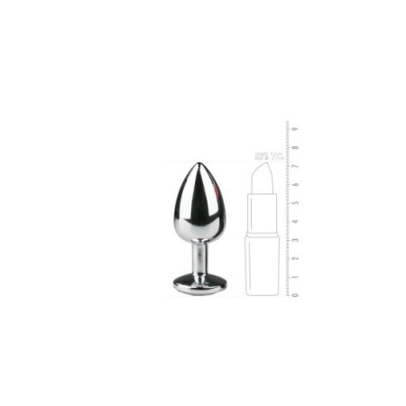(image for) Metal butt plug with transparent diamond