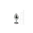 (image for) Metal butt plug with pink stone - silver colored