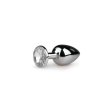 (image for) Metal butt plug with transparent diamond