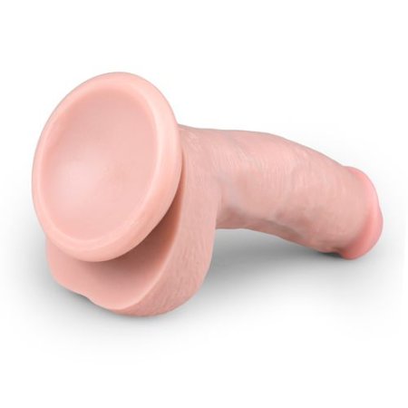 (image for) Realistic Dildo With Scrotum - 15 cm white