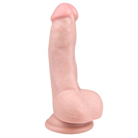 (image for) Realistic Dildo With Scrotum - 15 cm white