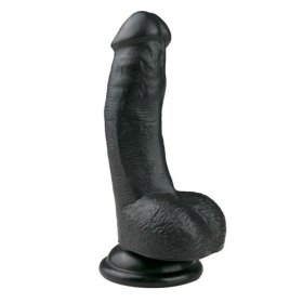 (image for) Realistic Dildo With Scrotum - 15 cm black