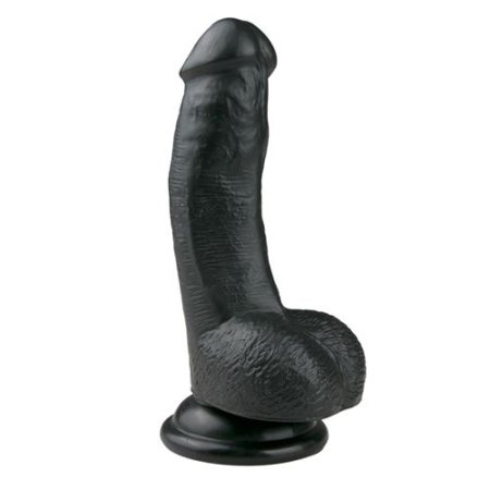 (image for) Realistic Dildo With Scrotum - 15 cm black