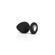 (image for) Silicone Butt Plug With Diamond Three-Piece - Black