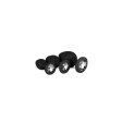 (image for) Silicone Butt Plug With Diamond Three-Piece - Black