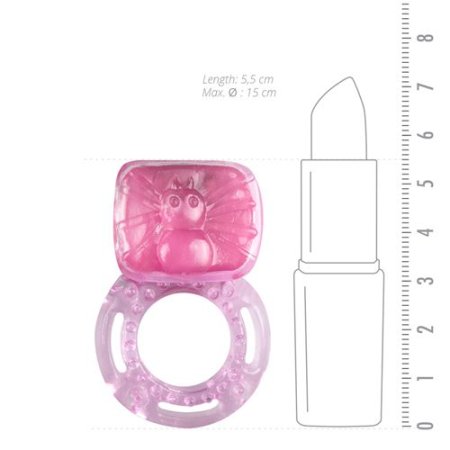 (image for) Stretchable Vibrating Cock Ring - Pink