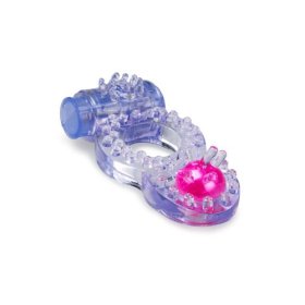 Vibrating Cock Ring With Dual Stimulation - Purple