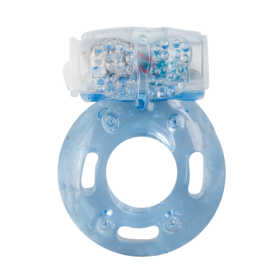 (image for) Vibrating Cock Ring With Studded Clitoris Stimulator - Blue