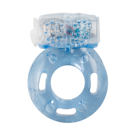 (image for) Vibrating Cock Ring With Studded Clitoris Stimulator - Blue