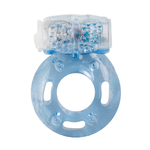 (image for) Vibrating Cock Ring With Studded Clitoris Stimulator - Blue